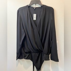 Express black v-neck bodysuit blouse